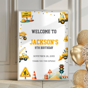 Bouwvoertuigen Dump Truck Welkomstbord Poster