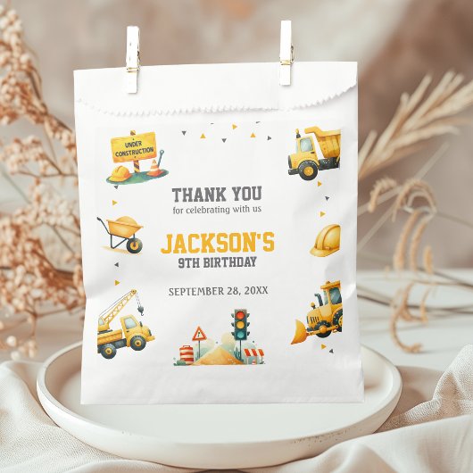 Bouwvoertuigen dumpwagen bedankzakje