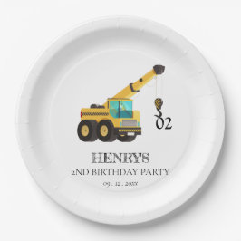Bouwvoertuigen elke leeftijd verjaardagsfeestje papieren bordje