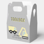 Bouwvoertuigen Grijze gereedschapskist Dag Bedankdoosjes (Geopend)