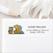 Bouwvoertuigen Kids Verjaardag Etiket (Insitu)