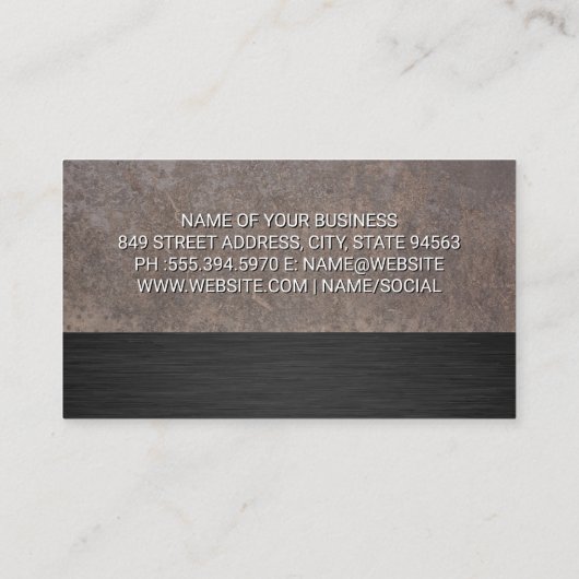 Bouwvoertuigen | Metaal Visitekaartje (Achterkant)