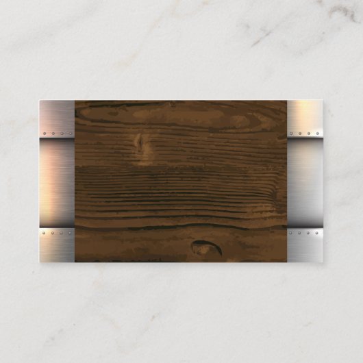 Bouwvoertuigen | Metalen rivets Hout Visitekaartje (Achterkant)