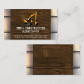 Bouwvoertuigen | Metalen rivets Hout Visitekaartje (Voorkant / Achterkant)