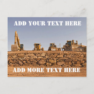 Bouwvoertuigen Panorama Briefkaart