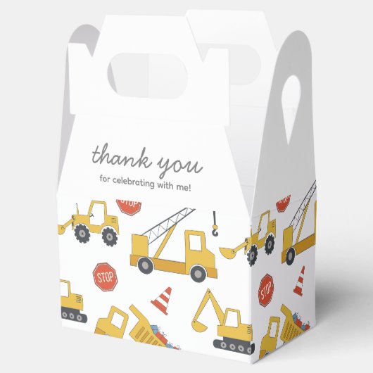 Bouwvoertuigen Party Favor Box Bedankdoosjes (Geopend)
