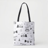 Bouwvoertuigen Patroon Canvas tas - Schattige (Voorkant)