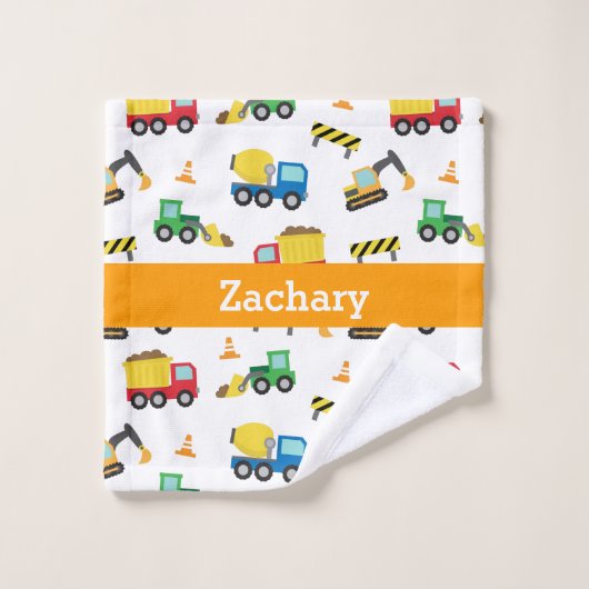 Bouwvoertuigen Patroon Kinder doekdoekset Bad Handdoek (Wasdoekje)