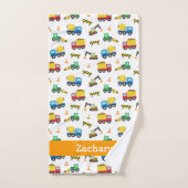 Bouwvoertuigen Patroon Kinderen Bad Handdoek Set (Handdoek)