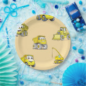 Bouwvoertuigen verjaardag Papieren Borden Papieren Bordje (Feest)