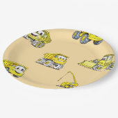 Bouwvoertuigen verjaardag Papieren Borden Papieren Bordje (Gekanteld)