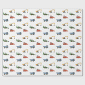 Bouwvoertuigen Verjaardagsfeest Cadeaupapier (Vlak)