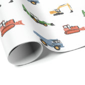 Bouwvoertuigen Verjaardagsfeest Cadeaupapier (Rol Hoek)