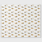 Bouwvoertuigen Verjaardagsfeest Cadeaupapier (Vlak)