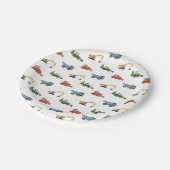 Bouwvoertuigen Verjaardagsfeest Papieren Bordje (Gekanteld)