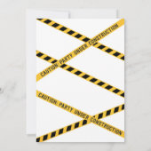 Bouwvoertuigen Verjaardagsfeestuitnodiging Kaart (Achterkant)