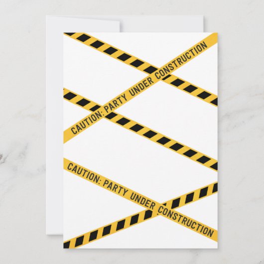 Bouwvoertuigen Verjaardagsfeestuitnodiging Kaart (Achterkant)