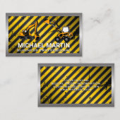 Bouwvoertuigen | Voorzichtigheid | Metalen industr Visitekaartje (Voorkant / Achterkant)