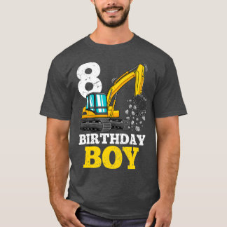 Bouwvrachtwagen 8 jaar oud 8e verjaardag jongen t-shirt
