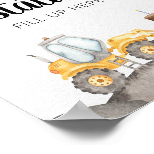 Bouwvrachtwagen Brandstofstation Feestbord Poster (Hoek)