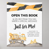 Bouwvrachtwagen Geheugen Boek Feestbord Poster (Voorkant)