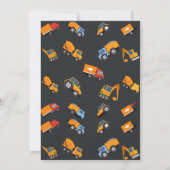 Bouwvrachtwagen Kids Verjaardagsfeest Kaart (Achterkant)