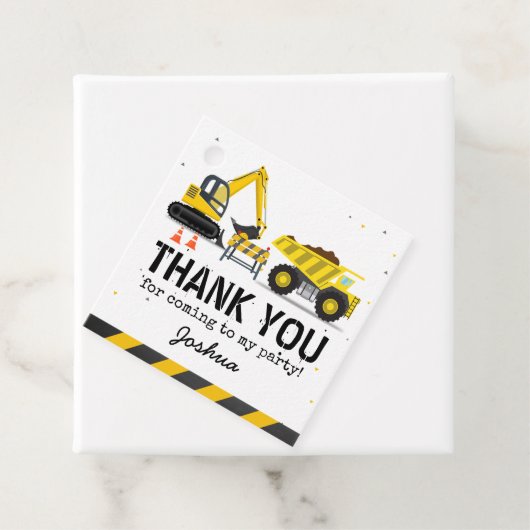 Bouwvrachtwagen Kids Verjaardagsfeestje Dank u Bedankjes Labels (In situ)