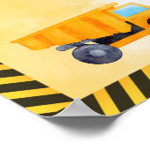 Bouwvrachtwagen Milestone Verjaardag Poster (Hoek)