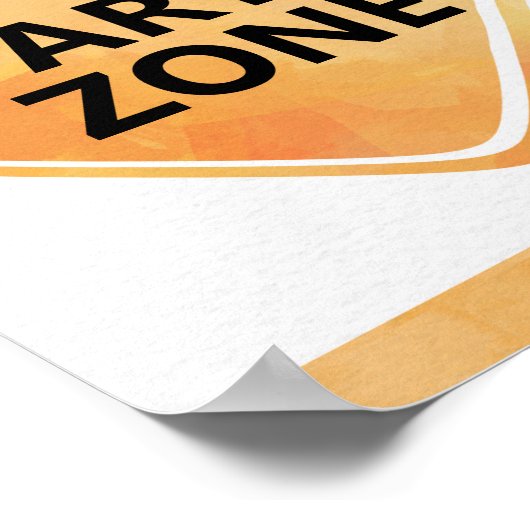 Bouwvrachtwagen partij zone teken poster (Hoek)