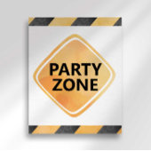 Bouwvrachtwagen partij zone teken poster