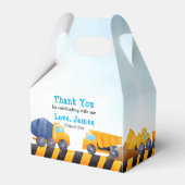 Bouwvrachtwagen, verjaardagsfeestje bedankdoosjes (Achterkant)