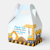 Bouwvrachtwagen, verjaardagsfeestje bedankdoosjes (Voorkant Zijde)