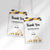 Bouwvrachtwagen Verjaardagsfeestje Favor Tag Cadeaulabel