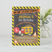 Bouwvrachtwagen Verjaardagsfeestje Kaart (Staand voorkant)