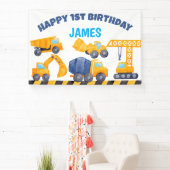 Bouwvrachtwagen, verjaardagsfeestje spandoek (Insitu)