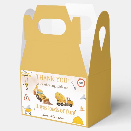 Bouwvrachtwagen Verjaardagsfeestvoordeeldozen Bedankdoosjes (Geopend)