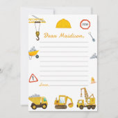 Bouwvrachtwagen Verjaardagstijd Capsule Note Kaart (Voorkant)