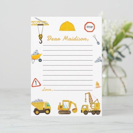 Bouwvrachtwagen Verjaardagstijd Capsule Note Kaart (Staand voorkant)