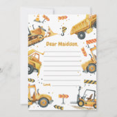 Bouwvrachtwagen Verjaardagstijd Capsule Note Kaart (Voorkant)