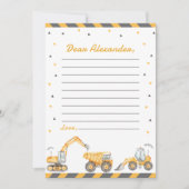 Bouwvrachtwagen Verjaardagstijd Capsule Note Kaart (Voorkant)