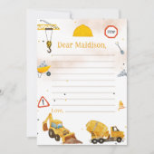 Bouwvrachtwagen Verjaardagstijd Capsule Note Kaart (Voorkant)