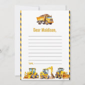 Bouwvrachtwagen Verjaardagstijd Capsule Note Kaart (Voorkant)