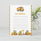 Bouwvrachtwagen Verjaardagstijd Capsule Note Kaart (Staand voorkant)