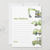 Bouwvrachtwagen Verjaardagstijd Capsule Note Kaart (Voorkant)