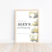 Bouwvrachtwagen Voertuigen Jongens 1e Verjaardag