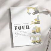 Bouwvrachtwagen Voertuigen Jongens 4e Verjaardag Kaart