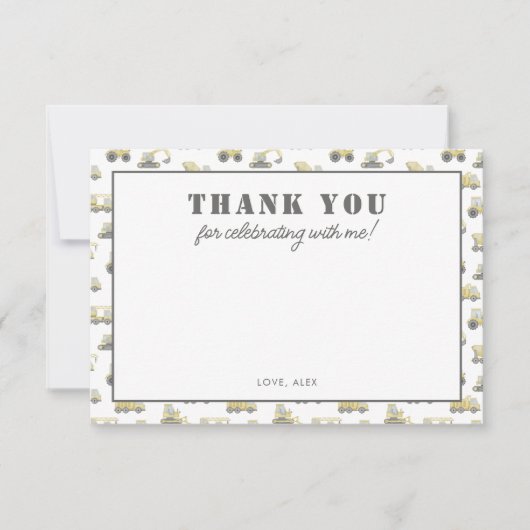 Bouwvrachtwagen Voertuigen Jongens Dank U (Voorkant)