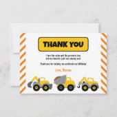 Bouwvrachtwagenpartij Bedankkaart (Voorkant)