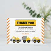 Bouwvrachtwagenpartij Bedankkaart (Staand voorkant)