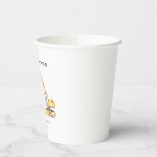 Bouwvrachtwagens Baby shower papieren bekers (Links)